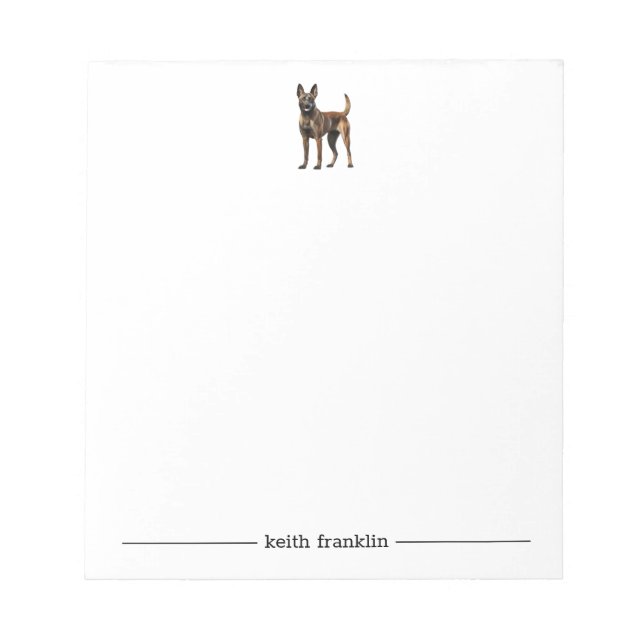Belgian Malinois Personalised Notepad (Front)