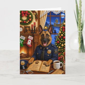 Belgian Malinois Police Holiday Card