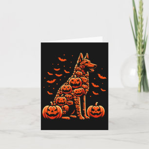 Belgian Malinois Pumpkin Jack O Lantern Halloween  Card