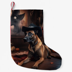 Belgian Malinois Pumpkins Halloween Scary Small Christmas Stocking