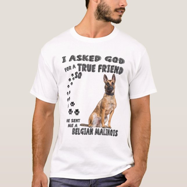 Belgian Malinois Quote Mom Dad, Pastor Belga Malin T-Shirt (Front)