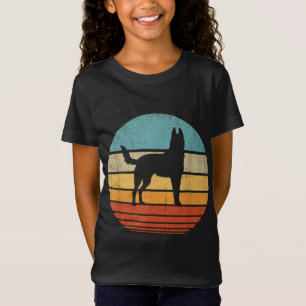 Belgian Malinois Retro Vintage 60s 70s Sunset Dog T-Shirt