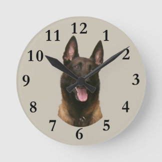 belgian malinois round clock