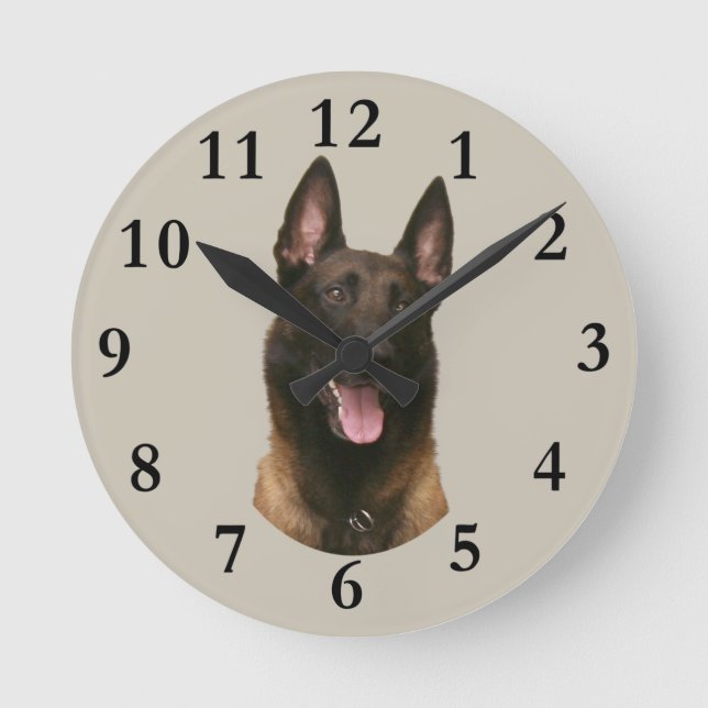 belgian malinois round clock (Front)