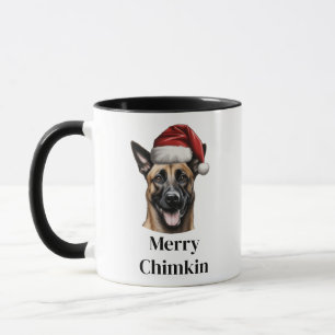 Belgian Malinois Santa Hat Christmas Mug
