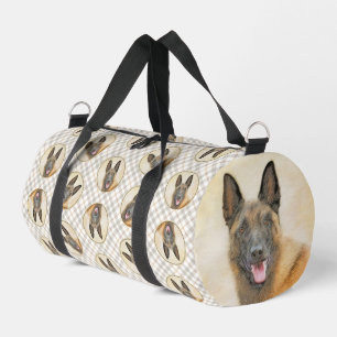 Belgian Malinois Shepherd Mahogany Painting Art Duffle Bag