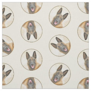Belgian Malinois Shepherd Mahogany Painting Art Fabric