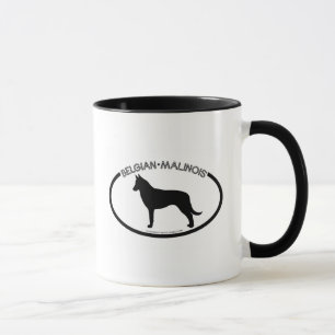 Belgian Malinois Silhouette Black Mug