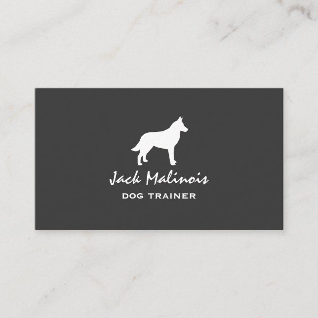 Belgian Malinois Silhouette Business Card (Front)