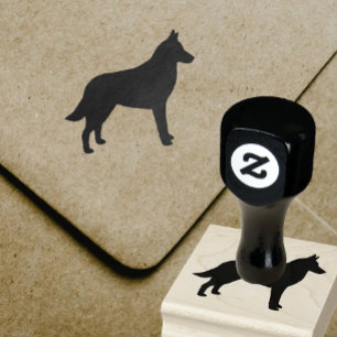 Belgian Malinois Silhouette Rubber Stamp