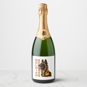 Belgian Malinois   Sparkling Wine Label