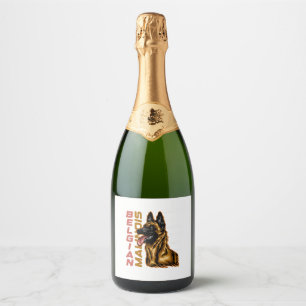 Belgian Malinois   Sparkling Wine Label