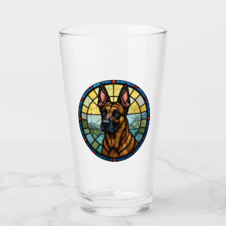 Belgian Malinois Stained Glass Style Illustration