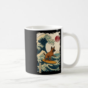 Belgian Malinois Surfing Japanese Kanagawa Wave Mo Coffee Mug