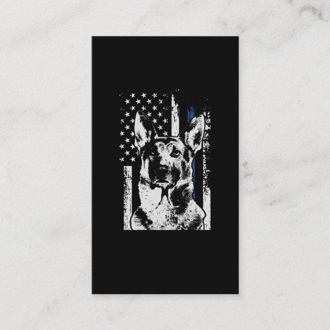 Belgian Malinois Thin Blue Line Police Dog Business Card (Front)