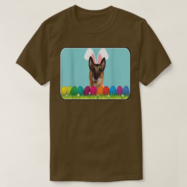Belgian Malinois w Bunny Ears  T-Shirt (Design Front)