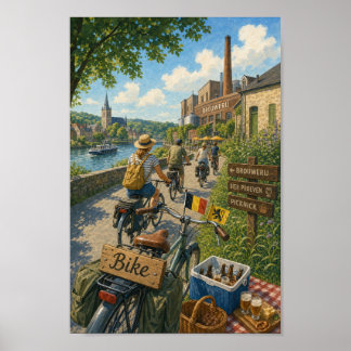 Belgian Riverside Brewery Bike Tour Poster