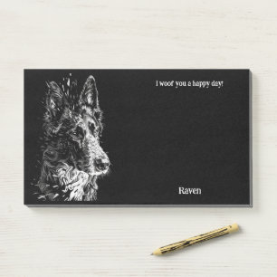 Belgian Sheepdog Abstract Art Dog Name  Post-it Notes