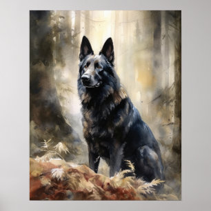 Belgian Sheepdog Dog Art Print Poster