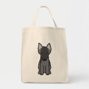 Belgian Sheepdog Dog Cartoon Tote Bag