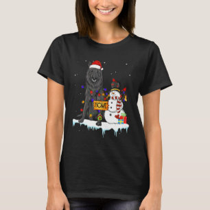 Belgian Sheepdog Dog Christmas Snowman Xmas Lights T-Shirt