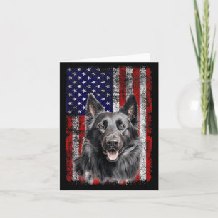 Belgian Sheepdog Dog Lover Flag 4th of July Card