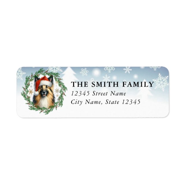 Belgian Sheepdog Dog Return Address Labels (Front)