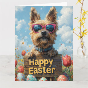 Belgian Sheepdog Easter Eggs Card