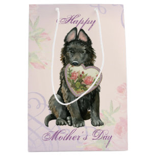 Belgian Sheepdog Heart Mum Medium Gift Bag