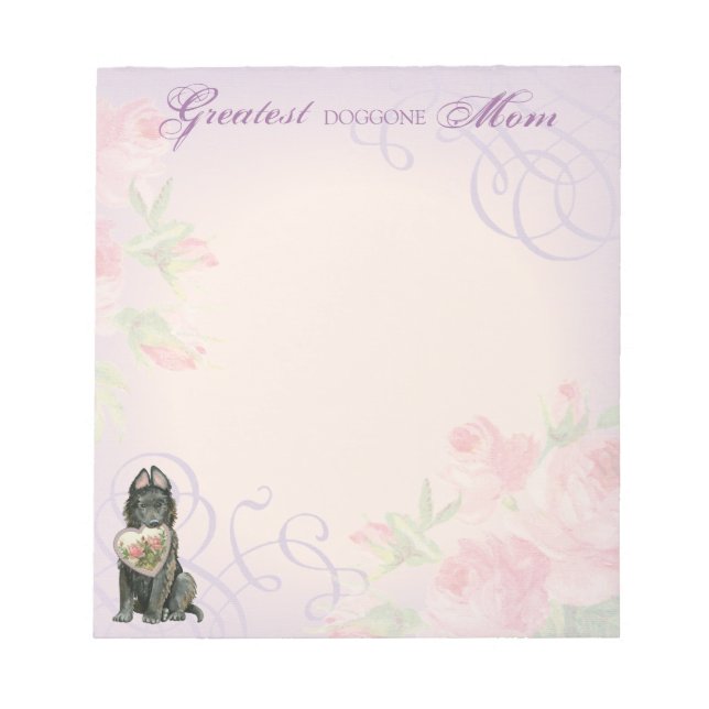 Belgian Sheepdog Heart Mum Notepad (Front)