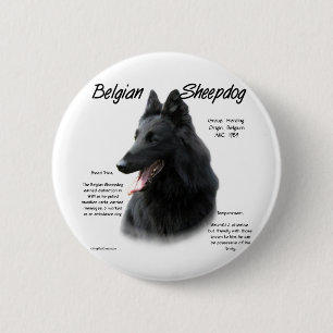 Belgian Sheepdog History; All About Sheepdogs 6 Cm Round Badge