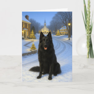 Belgian sheepdog Holiday Card