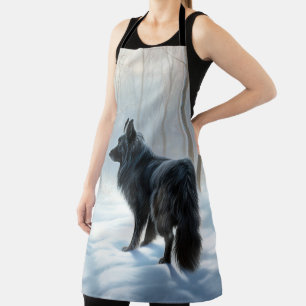 Belgian Sheepdog Let It Snow Christmas Apron