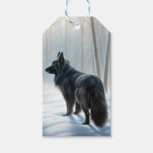 Belgian Sheepdog Let It Snow Christmas Gift Tags