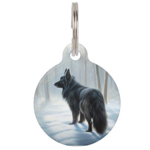 Belgian Sheepdog Let It Snow Christmas Pet Tag