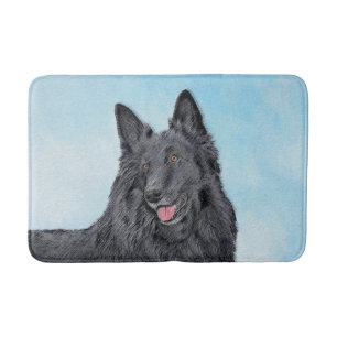 Belgian Sheepdog Painting - Cute Original Dog Art Bath Mat