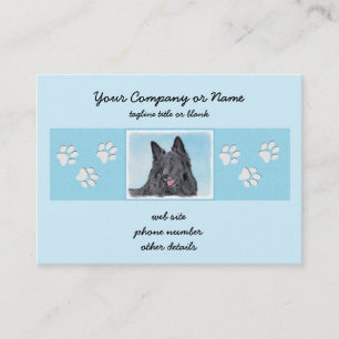 Belgian Sheepdog Painting - Cute Original Dog Art Business Card