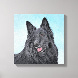 Belgian Sheepdog Painting - Cute Original Dog Art Canvas Print
