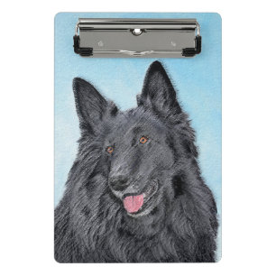 Belgian Sheepdog Painting - Cute Original Dog Art Mini Clipboard