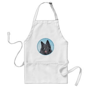 Belgian Sheepdog Painting - Cute Original Dog Art Standard Apron