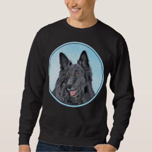 Belgian Sheepdog Painting - Cute Original Dog Art Sweatshirt