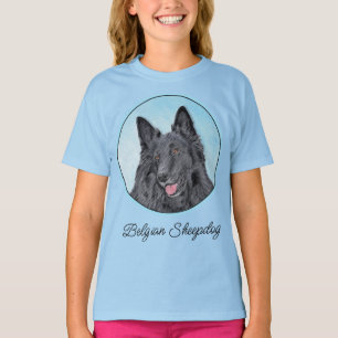 Belgian Sheepdog Painting - Cute Original Dog Art T-Shirt
