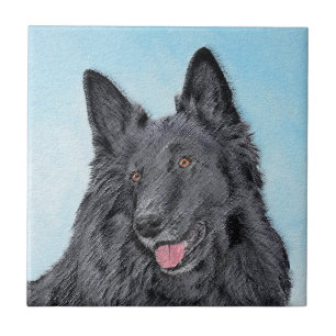 Belgian Sheepdog Painting - Cute Original Dog Art Tile