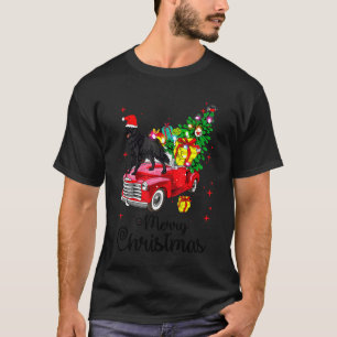 Belgian Sheepdog Rides Red Truck Christmas Pajama T-Shirt