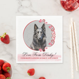 Belgian Sheepdog Wedding Napkins With Dogs Photo