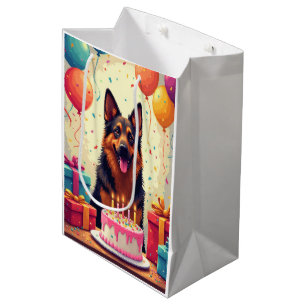 Belgian Shepherd Birthday Celebration Medium Gift Bag