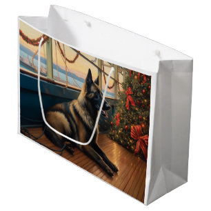 Belgian Shepherd Christmas Cruise: Pawsome Holiday Large Gift Bag