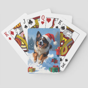 Belgian Shepherd  Christmas Festive Snow Scene Playing Cards