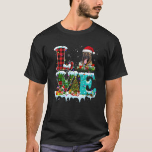 Belgian Shepherd Christmas Tree Lights Santa Dog X T-Shirt