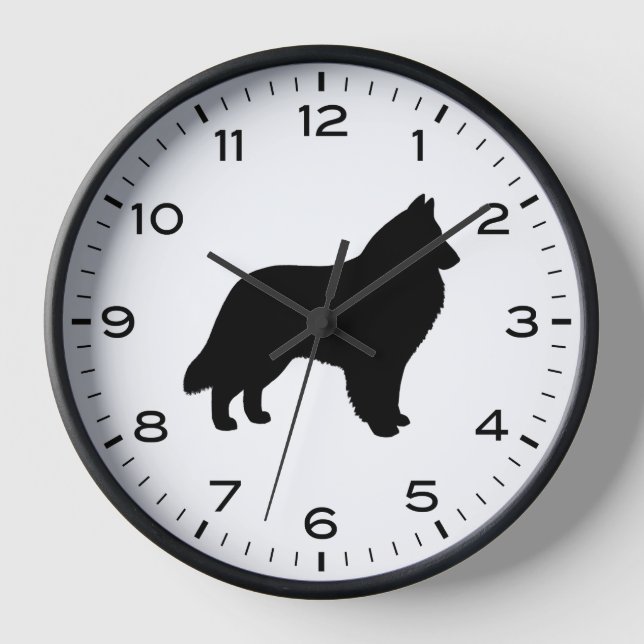 Belgian Shepherd Dog Breed Silhouette Clock (Front)